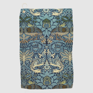 William Morris Pfau und Drache Webdesign Golfhandtuch
