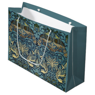 William Morris Pfau und Drache Webdesign Große Geschenktüte