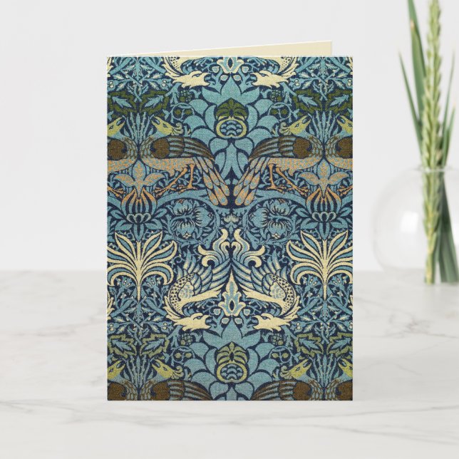 William Morris Pfau und Drache Webdesign Karte (Vorderseite)