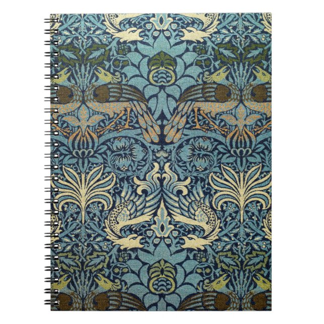 William Morris Pfau und Drache Webdesign Notizblock (Vorderseite)