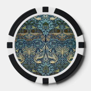 William Morris Pfau und Drache Webdesign Pokerchips