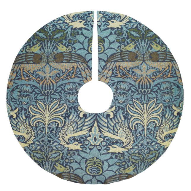 William Morris Pfau und Drache Webdesign Polyester Weihnachtsbaumdecke (Vorderseite)