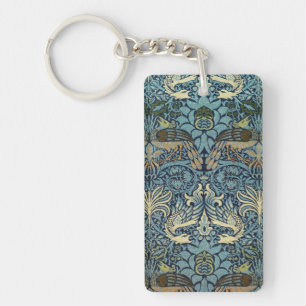 William Morris Pfau und Drache Webdesign Schlüsselanhänger