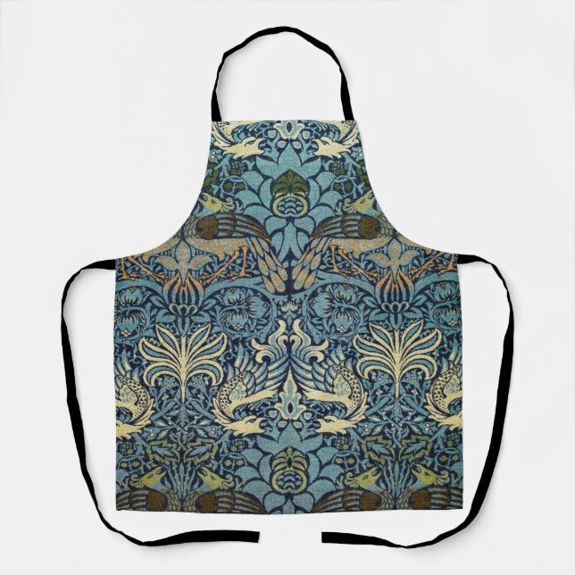 William Morris Pfau und Drache Webdesign Schürze (Vorderseite)