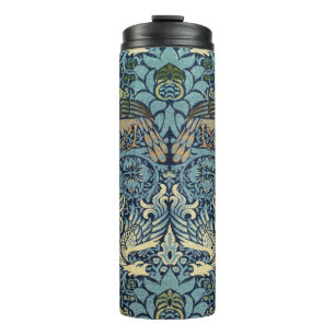 William Morris Pfau und Drache Webdesign Thermosbecher