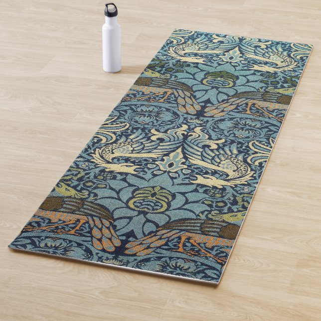 William Morris Pfau und Drache Webdesign Yogamatte (Beispiel)