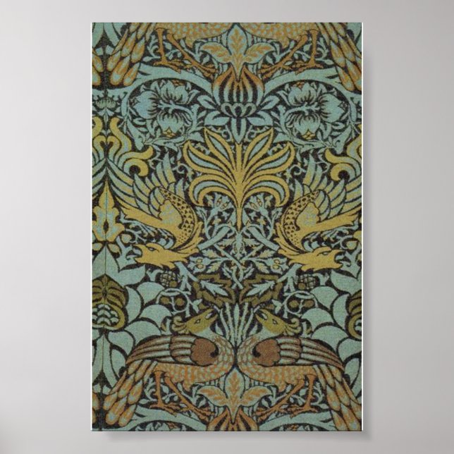 William Morris, Pfau- und Drachenmuster Poster (Vorne)