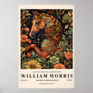 William Morris Pferdedruck Dunkle Florale Cottagec Poster