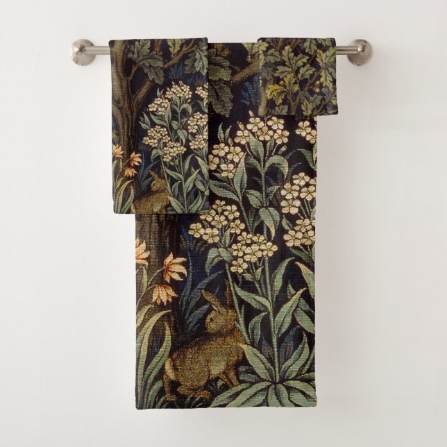 William Morris - Pheasant Bird Tree Botanical Badhandtuch Set (Insitu)