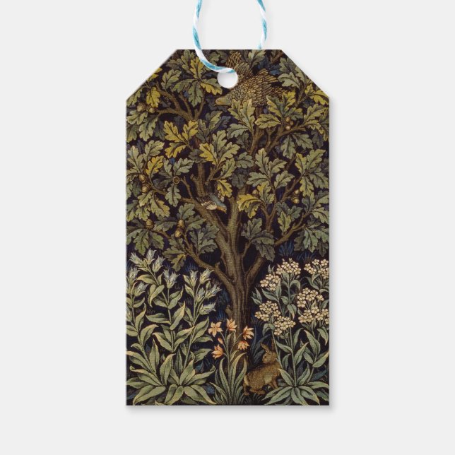 William Morris - Pheasant Bird Tree Botanical Geschenkanhänger (Vorderseite)