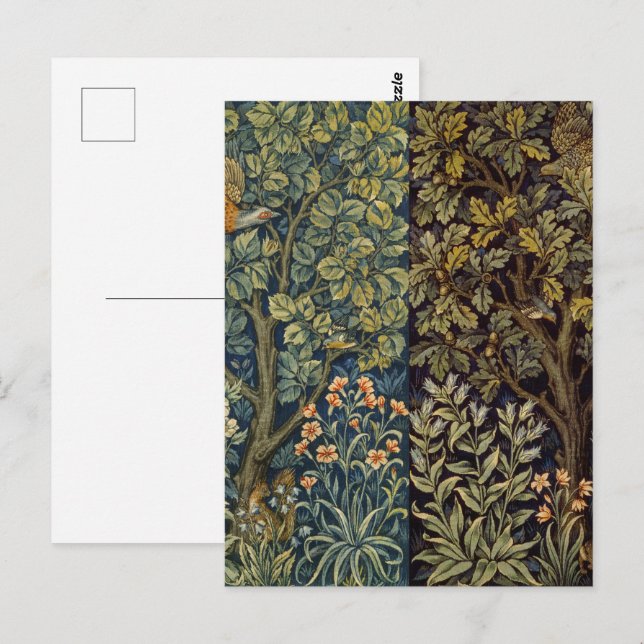 William Morris - Pheasant Bird Tree Botanical Postkarte (Vorne/Hinten)