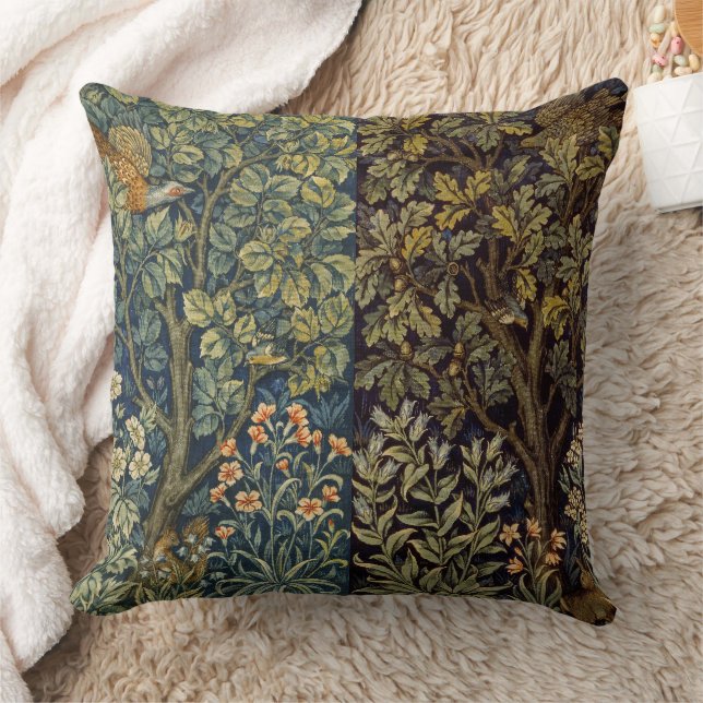 William Morris Pheasant Bird Tree Flower Kissen (Decke)