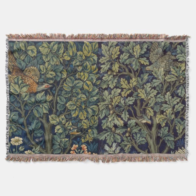William Morris Pheasant Bird Tree Woodland Decke (Vorderseite)