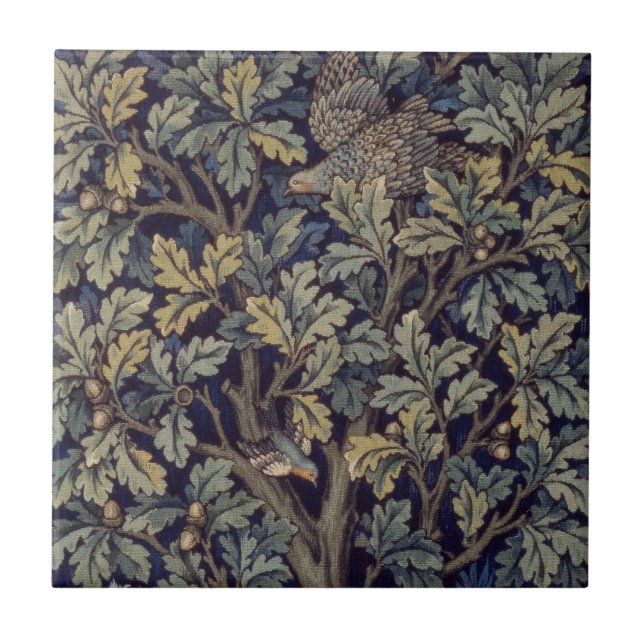 William Morris Pheasant Bird Tree Woodland Fliese (Vorderseite)