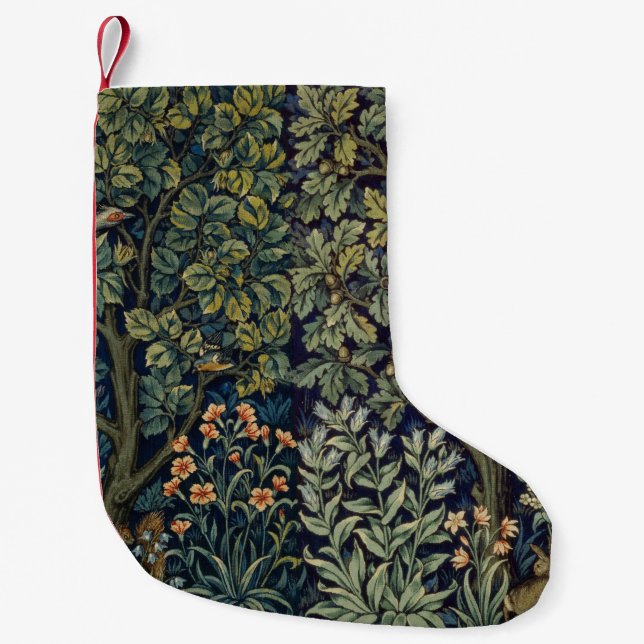William Morris Pheasant Bird Tree Woodland Kleiner Weihnachtsstrumpf (Vorderseite)