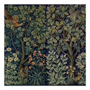 William Morris Pheasant Bird Tree Woodland Poster