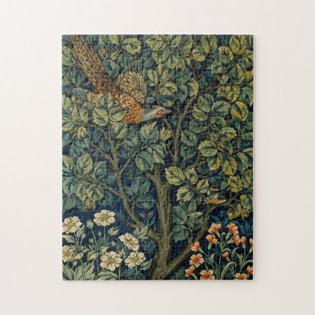 William Morris Pheasant Bird Tree Woodland Puzzle (Vertikal)