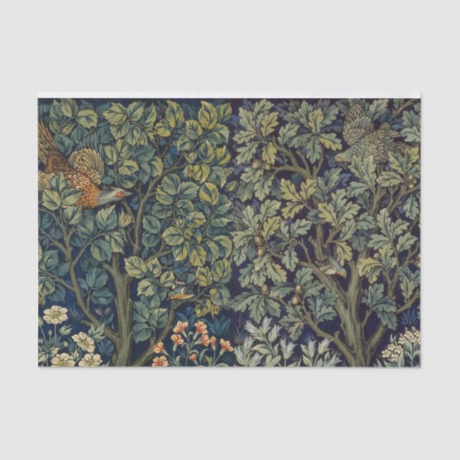 William Morris Pheasant Bird Tree Woodland Seidenpapier (Vorderseite)