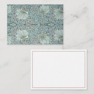 William Morris, Pimpernel - Aquagrünes Blumendesig Mitteilungskarte