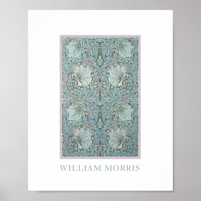 William Morris - Pimpernel: Blau und grüne Blume Poster (Vorne)