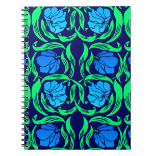 William Morris Pimpernel, Blue & Emerald Green Notizblock