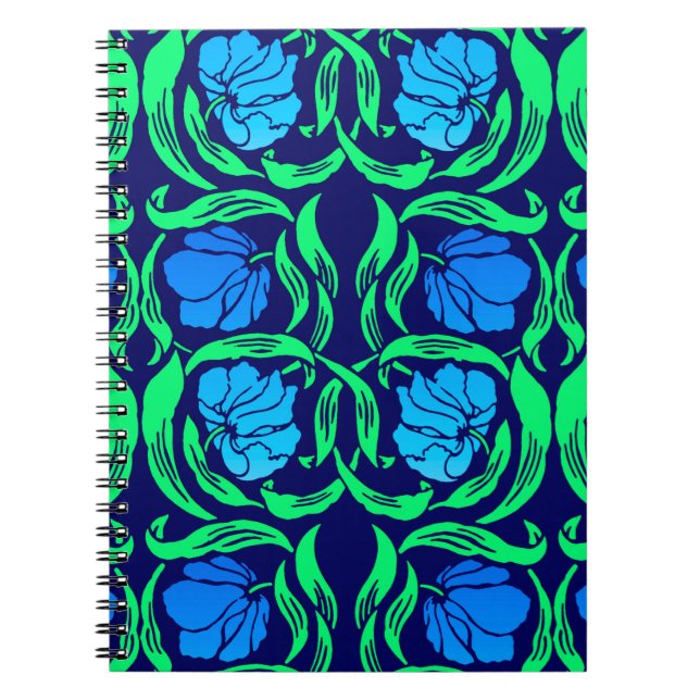 William Morris Pimpernel, Blue & Emerald Green Notizblock (Vorderseite)