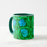 William Morris Pimpernel, Blue & Emerald Green