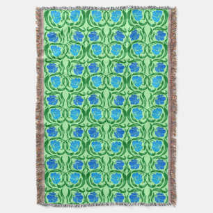 William Morris Pimpernel, Blue & Lime Green Decke