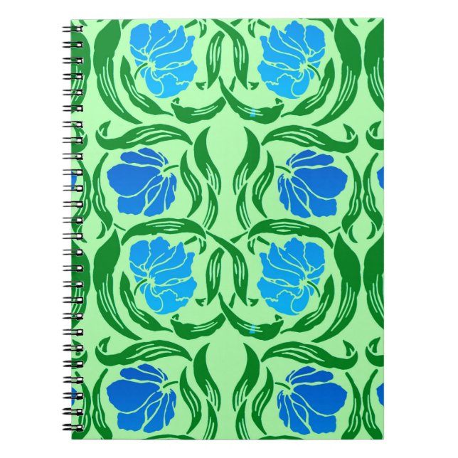 William Morris Pimpernel, Blue & Lime Green Notizblock (Vorderseite)