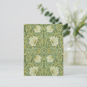 William Morris Pimpernel Blumen Blau Tapete Postkarte