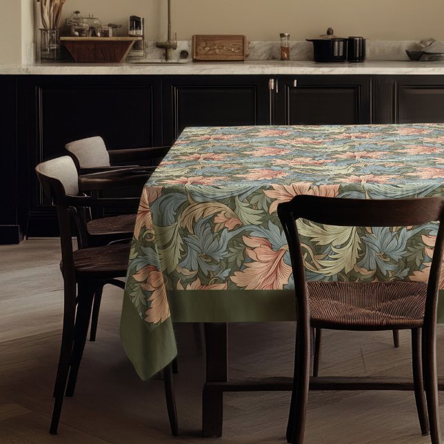 William Morris Pimpernel Blush Pastellblau Salbei Tischdecke (William Morris Pimpernel blush pastel blue sage Tablecloth)