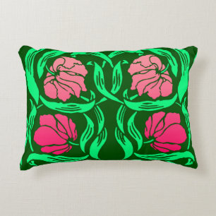 William Morris Pimpernel, Coral Pink und Green Dekokissen
