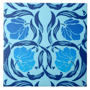 William Morris Pimpernel, Denim & Hellblau Fliese