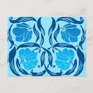 William Morris Pimpernel, Denim & Hellblau Postkarte