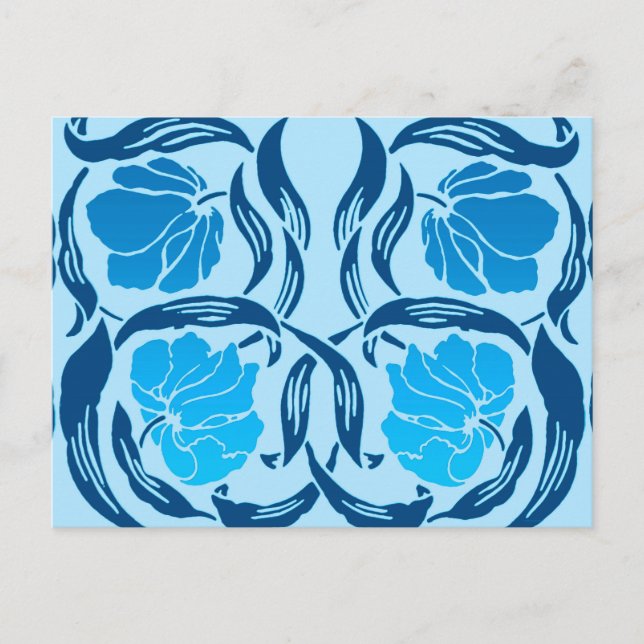 William Morris Pimpernel, Denim & Light Blue Postkarte (Vorderseite)