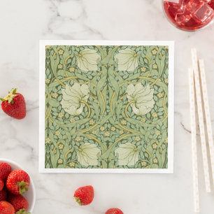 William Morris Pimpernel Floral Blaue Tapete Serviette