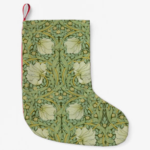 William Morris Pimpernel Floral Blaues Tapetenmust Kleiner Weihnachtsstrumpf