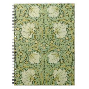 William Morris Pimpernel Floral Blaues Tapetenmust Notizblock