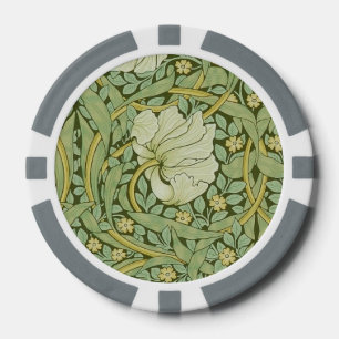William Morris Pimpernel Floral Blaues Tapetenmust Pokerchips