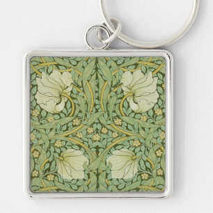 William Morris Pimpernel Floral Blaues Tapetenmust Schlüsselanhänger