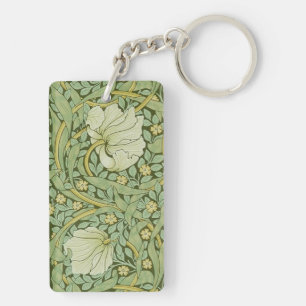 William Morris Pimpernel Floral Blaues Tapetenmust Schlüsselanhänger