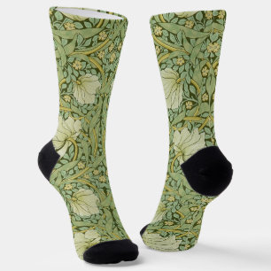William Morris Pimpernel Floral Blaues Tapetenmust Socken