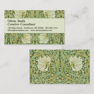 William Morris Pimpernel Floral Blaues Tapetenmust Visitenkarte