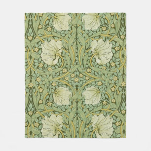 William Morris Pimpernel Floral Blue Wallpaper Fleecedecke