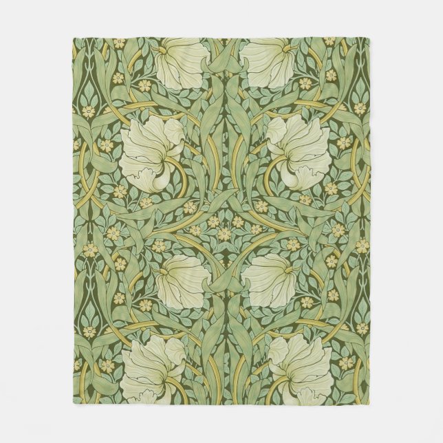William Morris Pimpernel Floral Blue Wallpaper Fleecedecke (Vorderseite)
