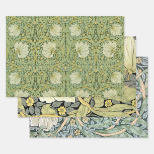William Morris Pimpernel Floral Blue Wallpaper Geschenkpapier Set