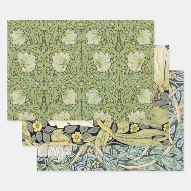 William Morris Pimpernel Floral Blue Wallpaper Geschenkpapier Set (Set)