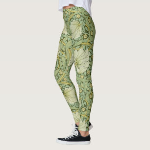William Morris Pimpernel Floral Blue Wallpaper Leggings