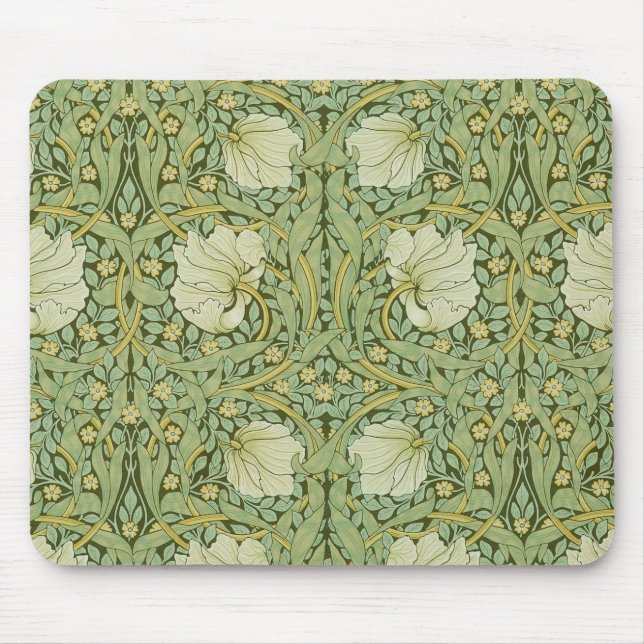 William Morris Pimpernel Floral Blue Wallpaper Mousepad (Vorne)