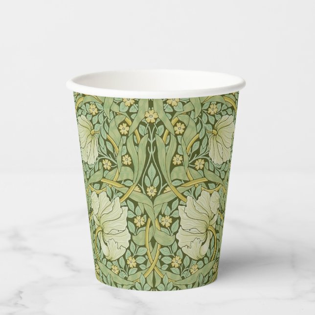 William Morris Pimpernel Floral Blue Wallpaper Pappbecher (Vorderseite)